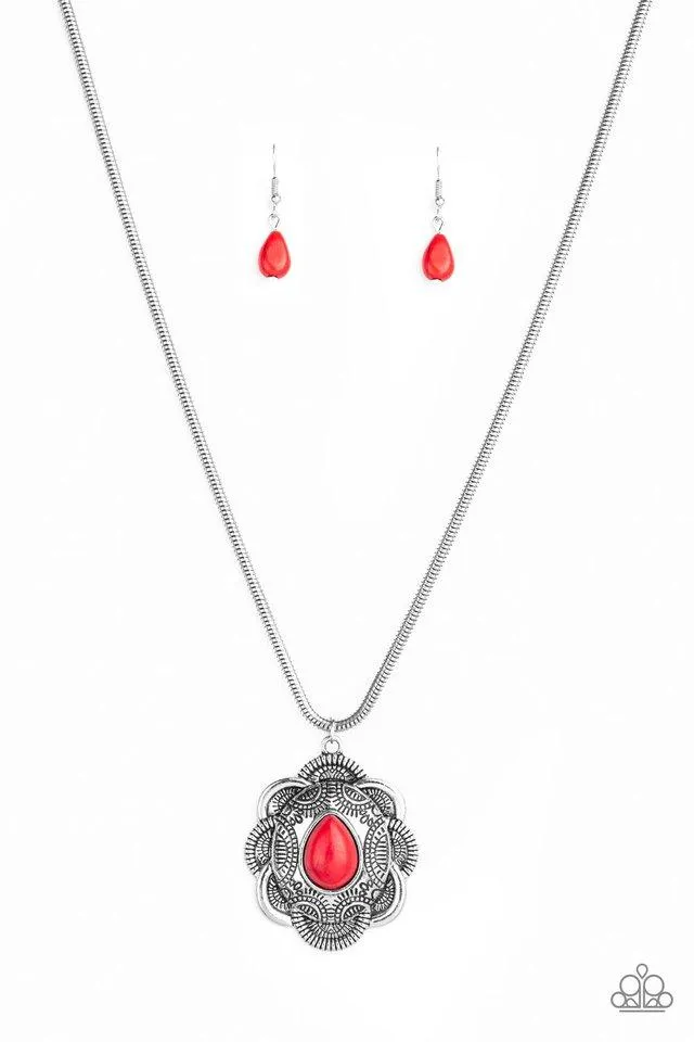 Paparazzi Necklace ~ Mojave Meadow - Red