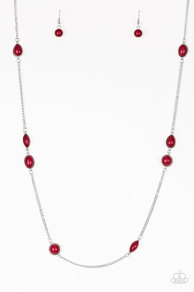 Paparazzi Necklace ~ Pacific Piers - Red