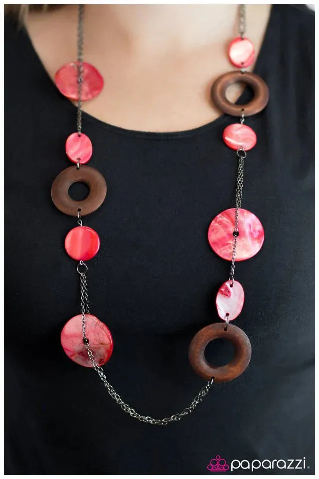 Paparazzi Necklace ~ Surfs Up - Red