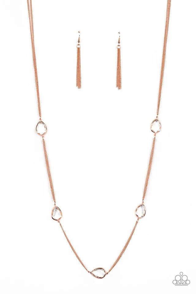 Paparazzi Necklace ~ Teardrop Timelessness - Copper