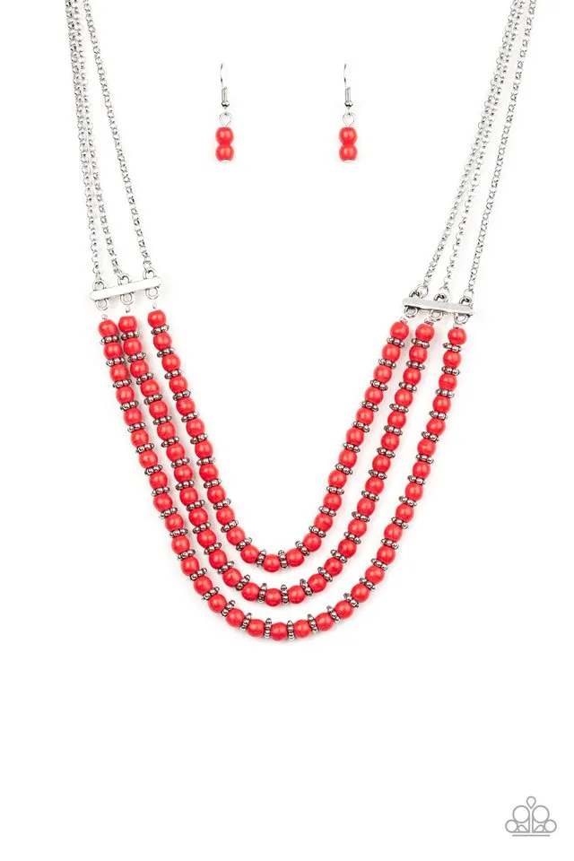 Paparazzi Necklace ~ Terra Trails - Red