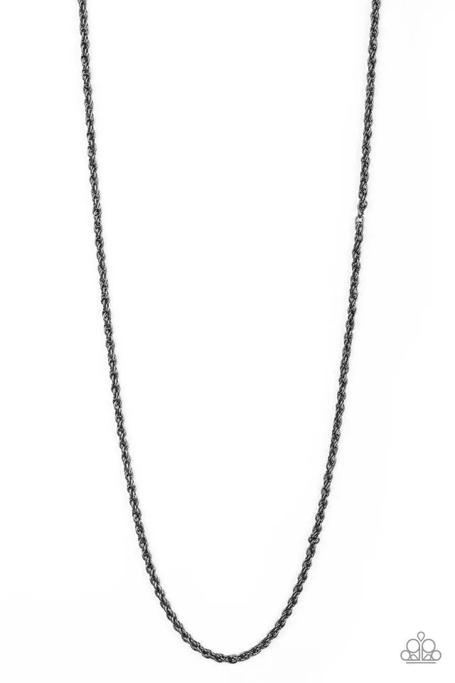 Paparazzi Necklace ~ The Go-To Guy - Black