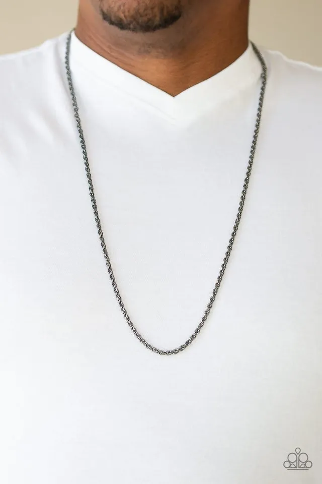 Paparazzi Necklace ~ The Go-To Guy - Black