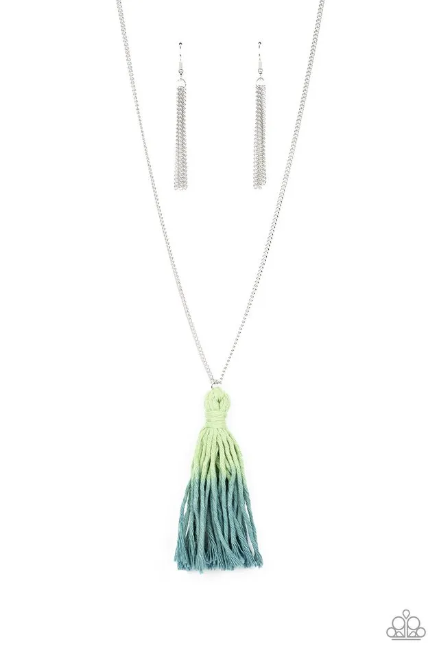 Paparazzi Necklace ~ Totally Tasseled - Green