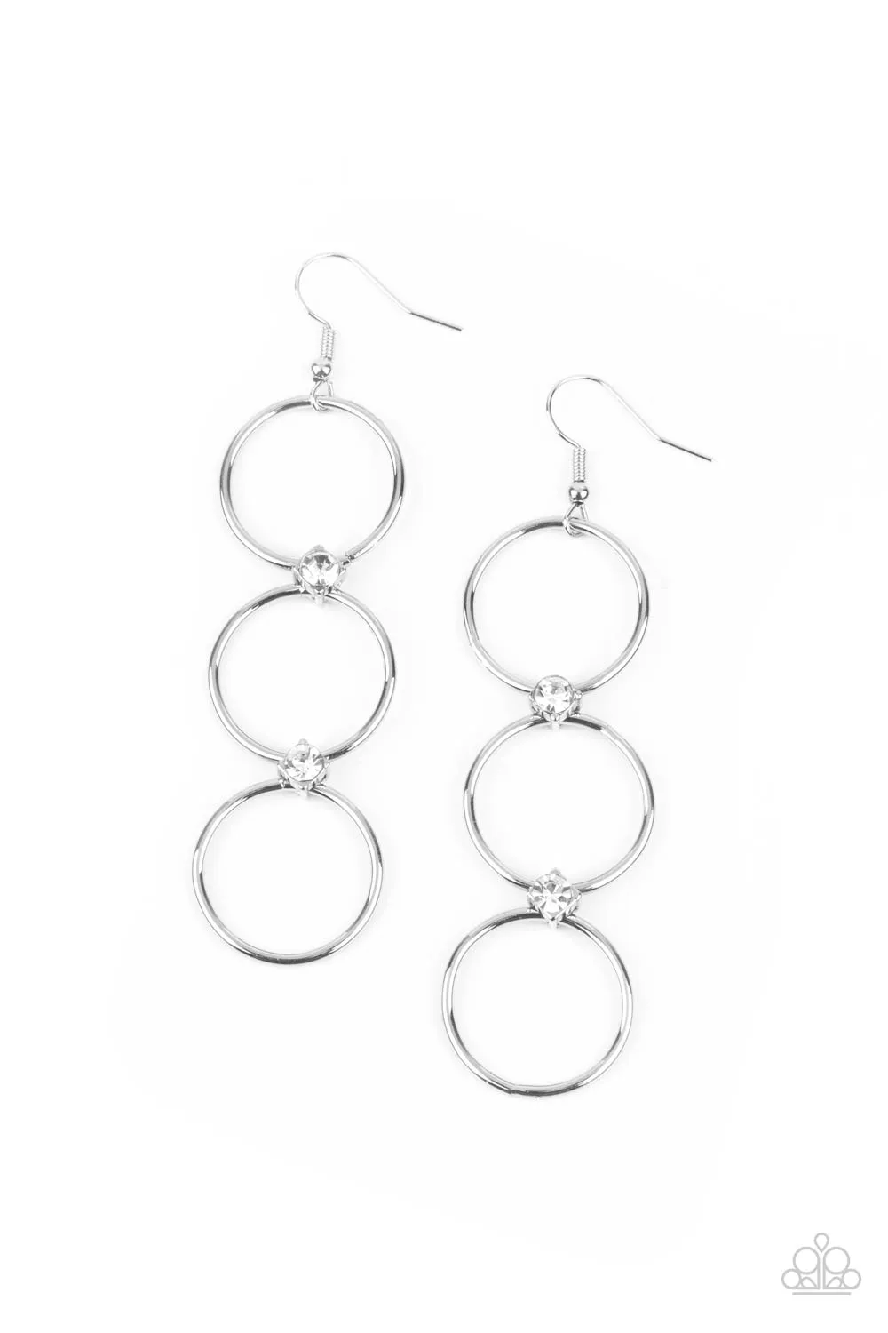 Paparazzi Refined Society White Earrings