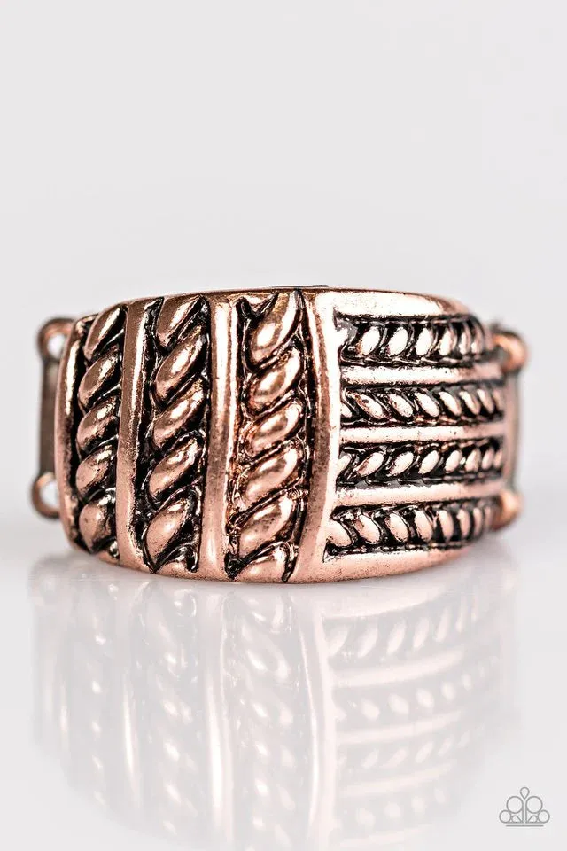 Paparazzi Ring ~ Text-ure Later! - Copper