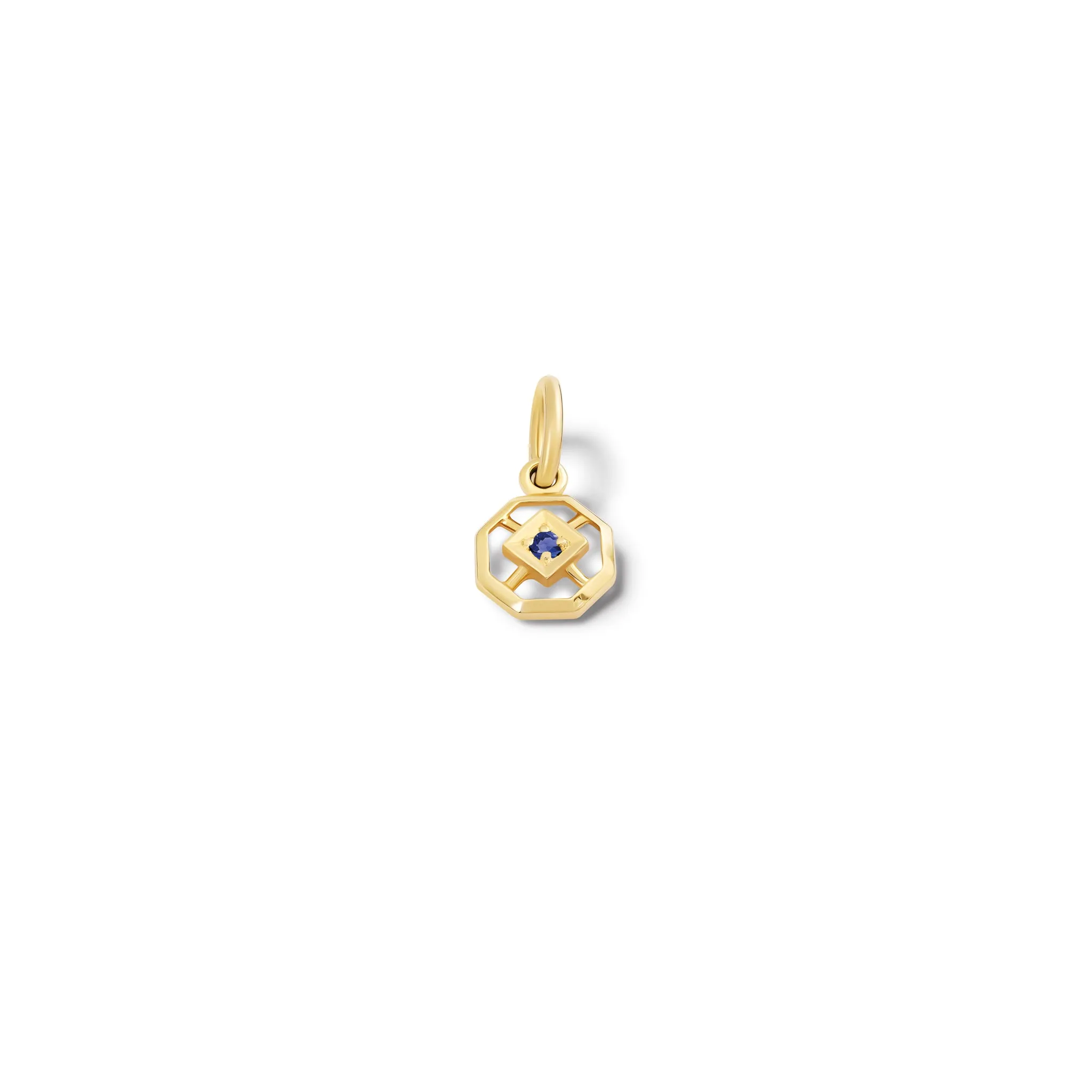 Parquet Small Necklace Pendant Yellow Gold - Sapphire