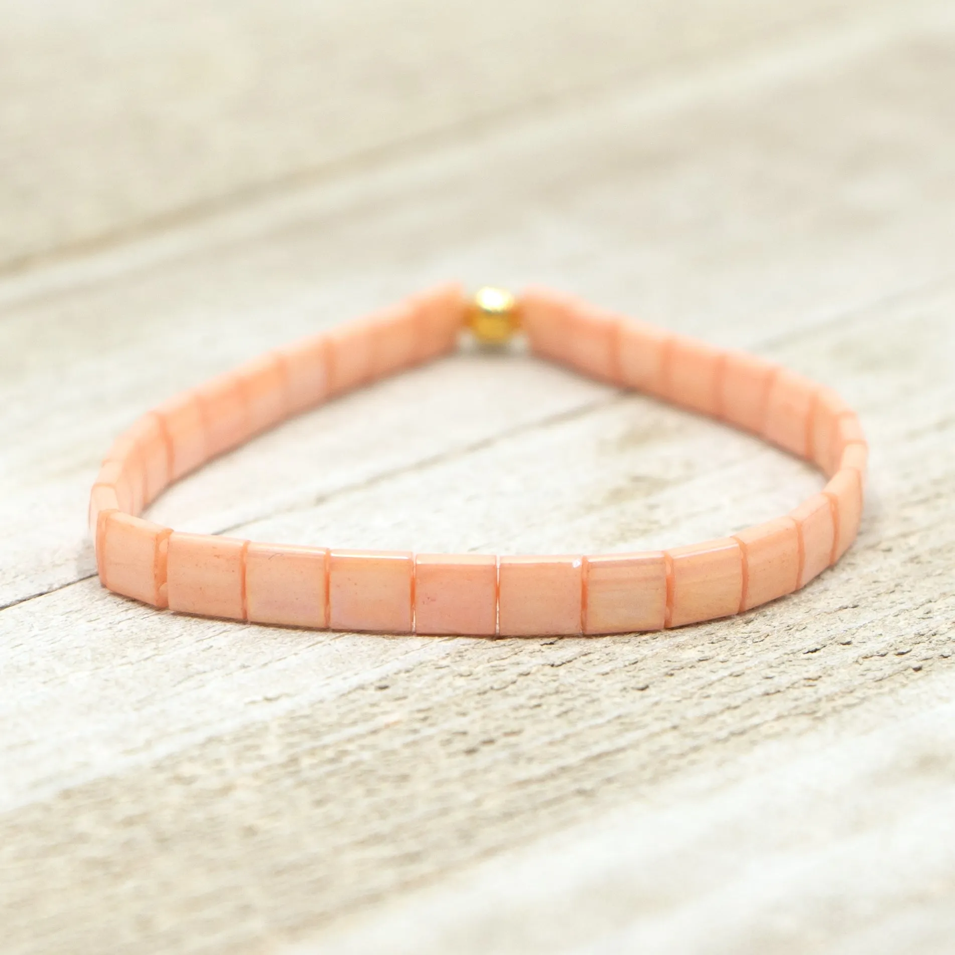 PEACHY CORAL - Tila Bead Bracelet | Single