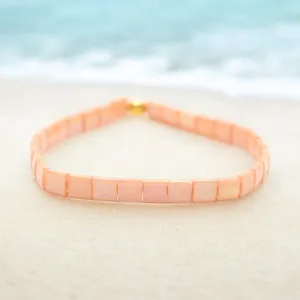 PEACHY CORAL - Tila Bead Bracelet | Single