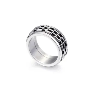 Personalized Retro Punk Titanium Steel Rings for Men - Trendy Woven Jewelry