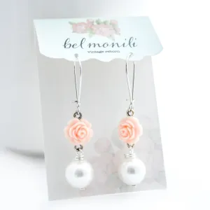 Pink Flower Earrings