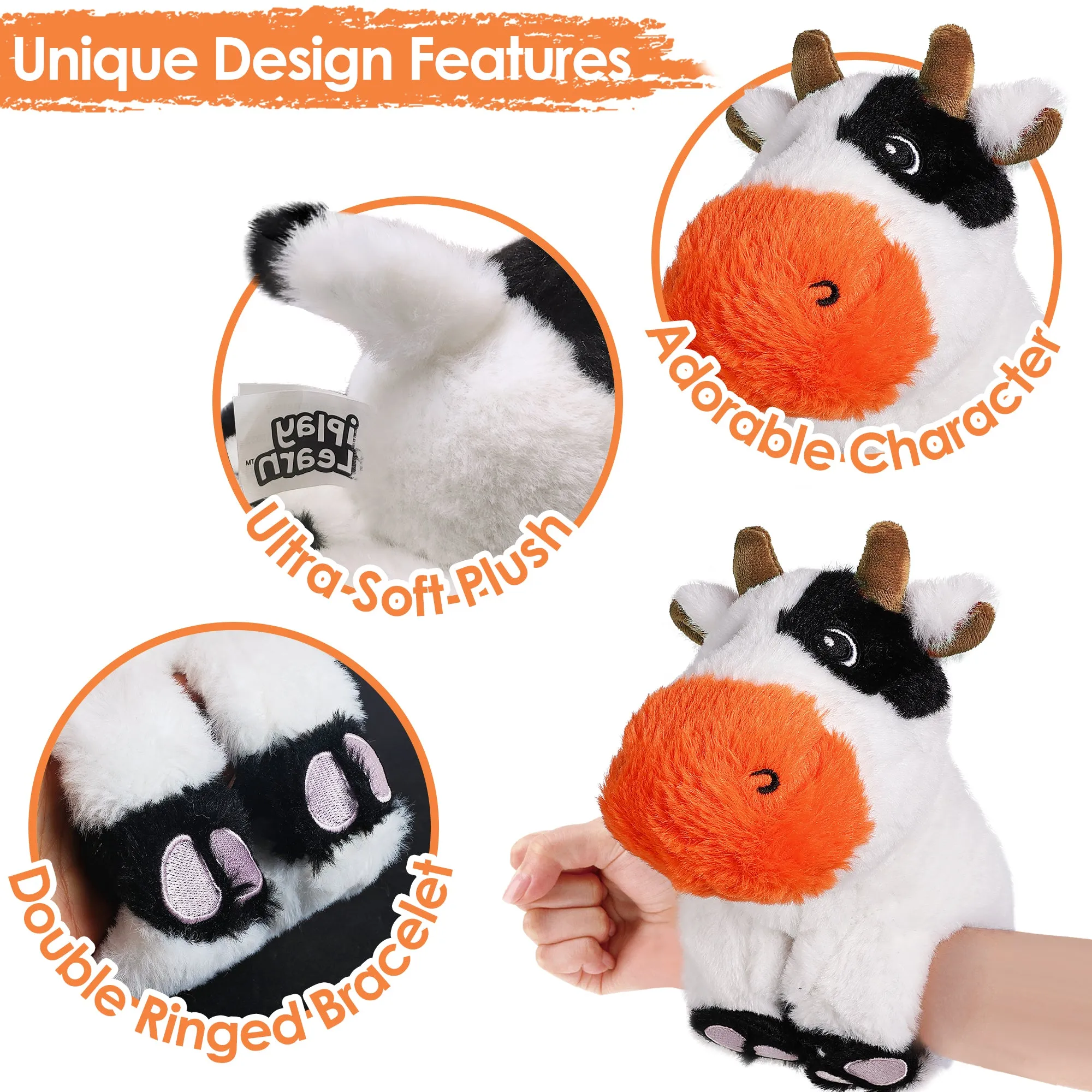 Plush Toy Slaps Bracelets, Cow & Horse Wristband Toys