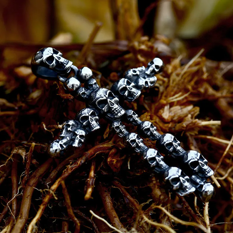 Punk-Inspired Skull and Cross Titanium Steel Pendants for Men - Wholesale Collection