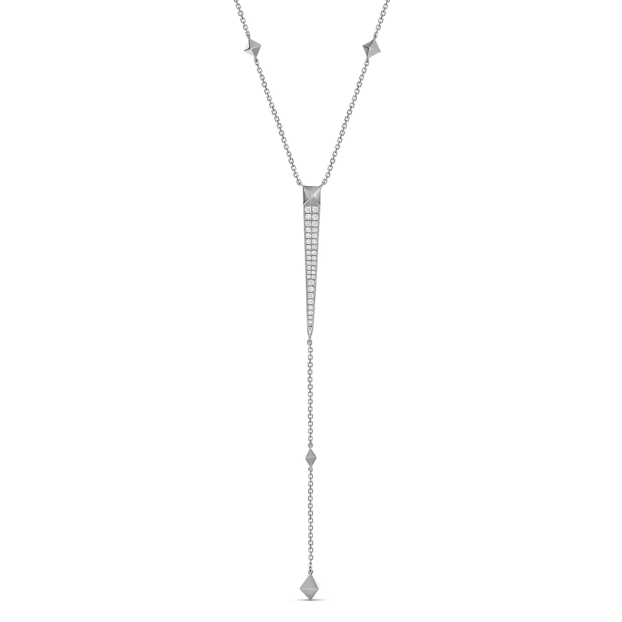 R.08® Pointe Lariat Necklace | White Gold