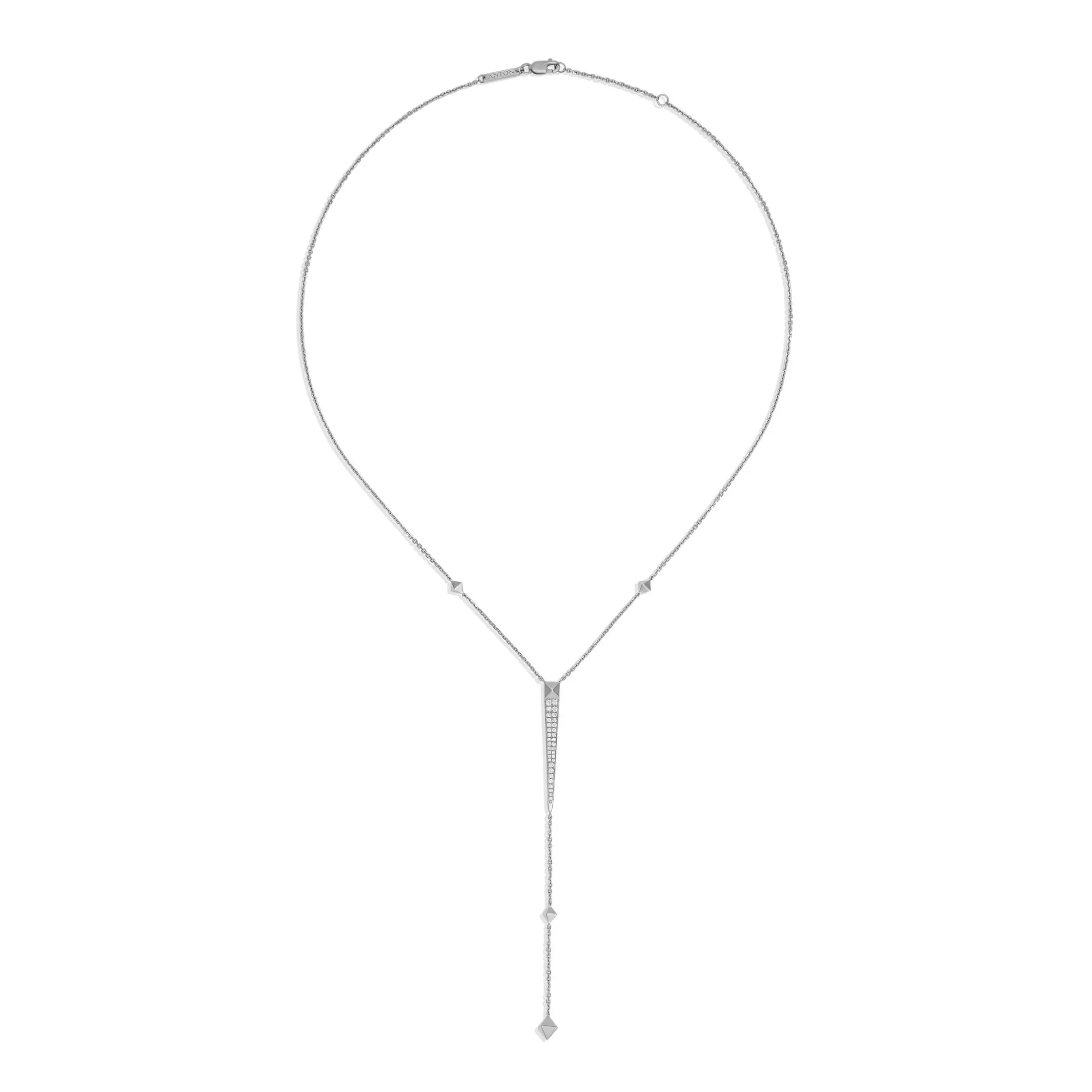 R.08® Pointe Lariat Necklace | White Gold