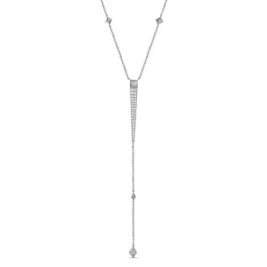 R.08® Pointe Lariat Necklace | White Gold