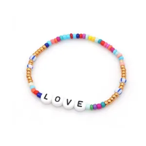 Rainbow Beaded Bracelet LOVE