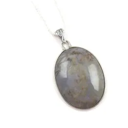 Rare Purple Opalite Gemstone Pendant on Sterling Chain