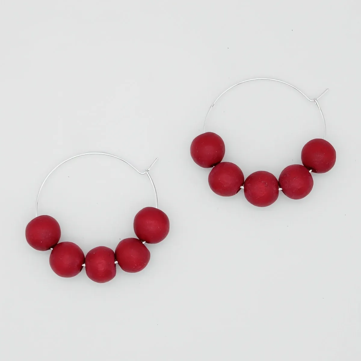 Raspberry Hoop Dangle Earring