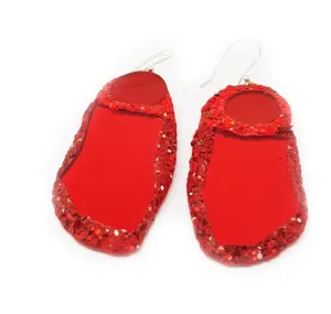 RED PENDANTS EARRINGS