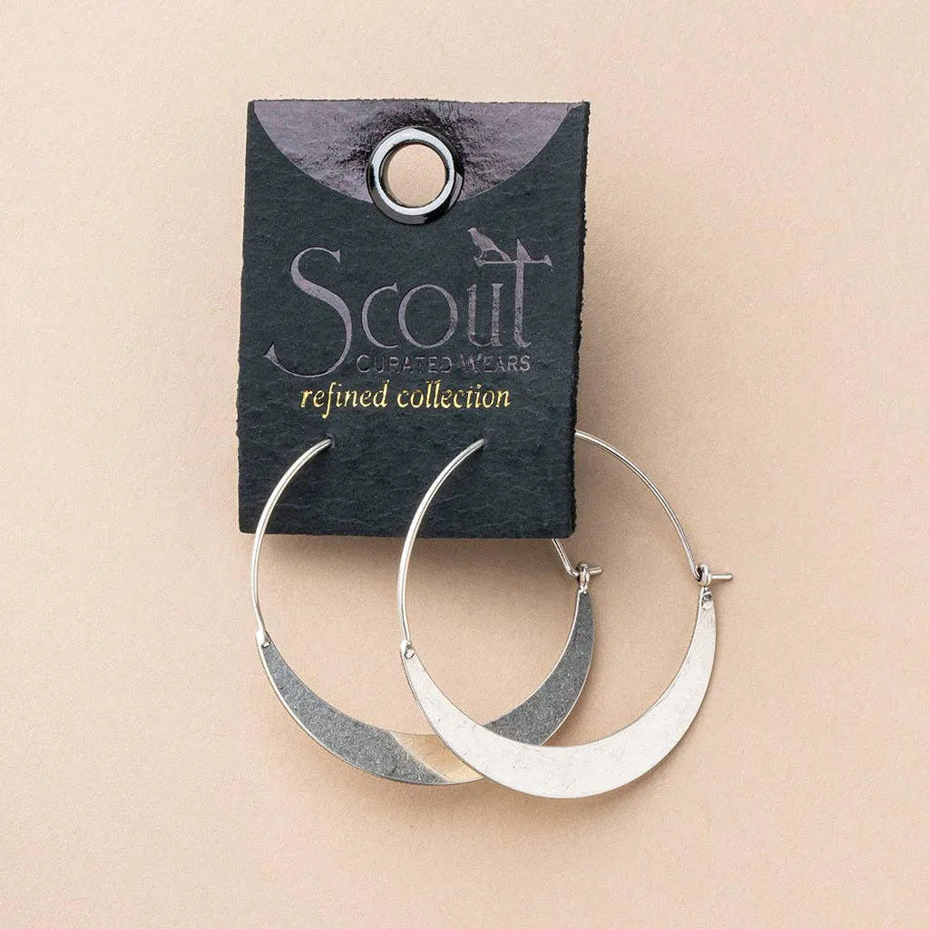 Refined Earring Collection - Crescent Hoop/Gold Vermeil