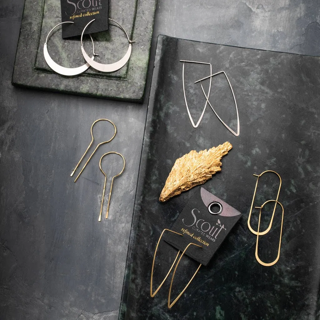 Refined Earring Collection - Crescent Hoop/Gold Vermeil