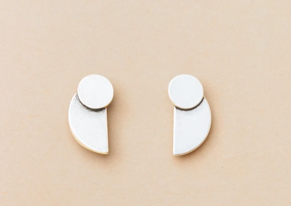 Refined Earring Collection - Eclipse Stud/Sterling Silver