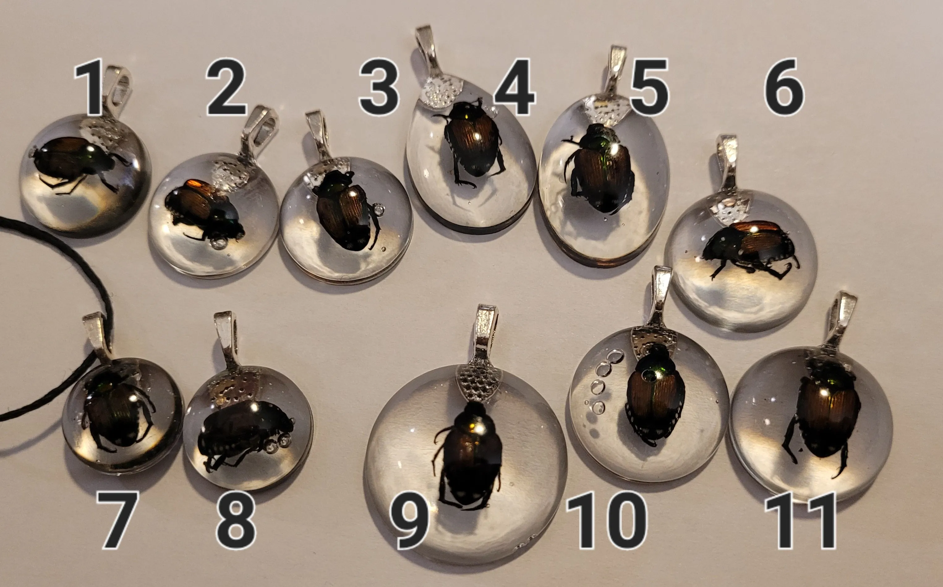 Resin Pendants Insects Japanese Beetles