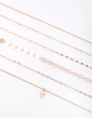 Rose Gold Cross Choker