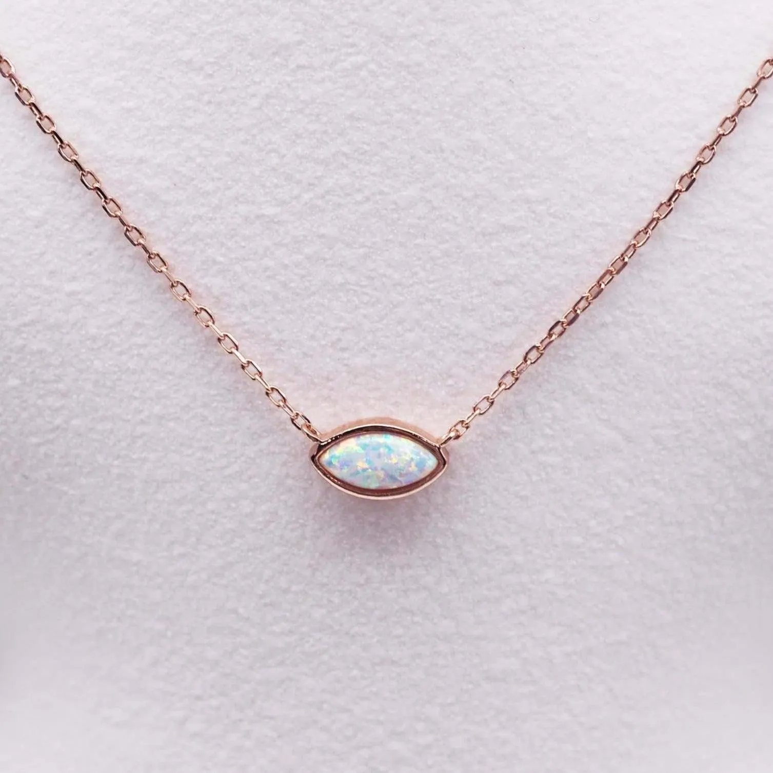 Rose Gold Opal Necklace