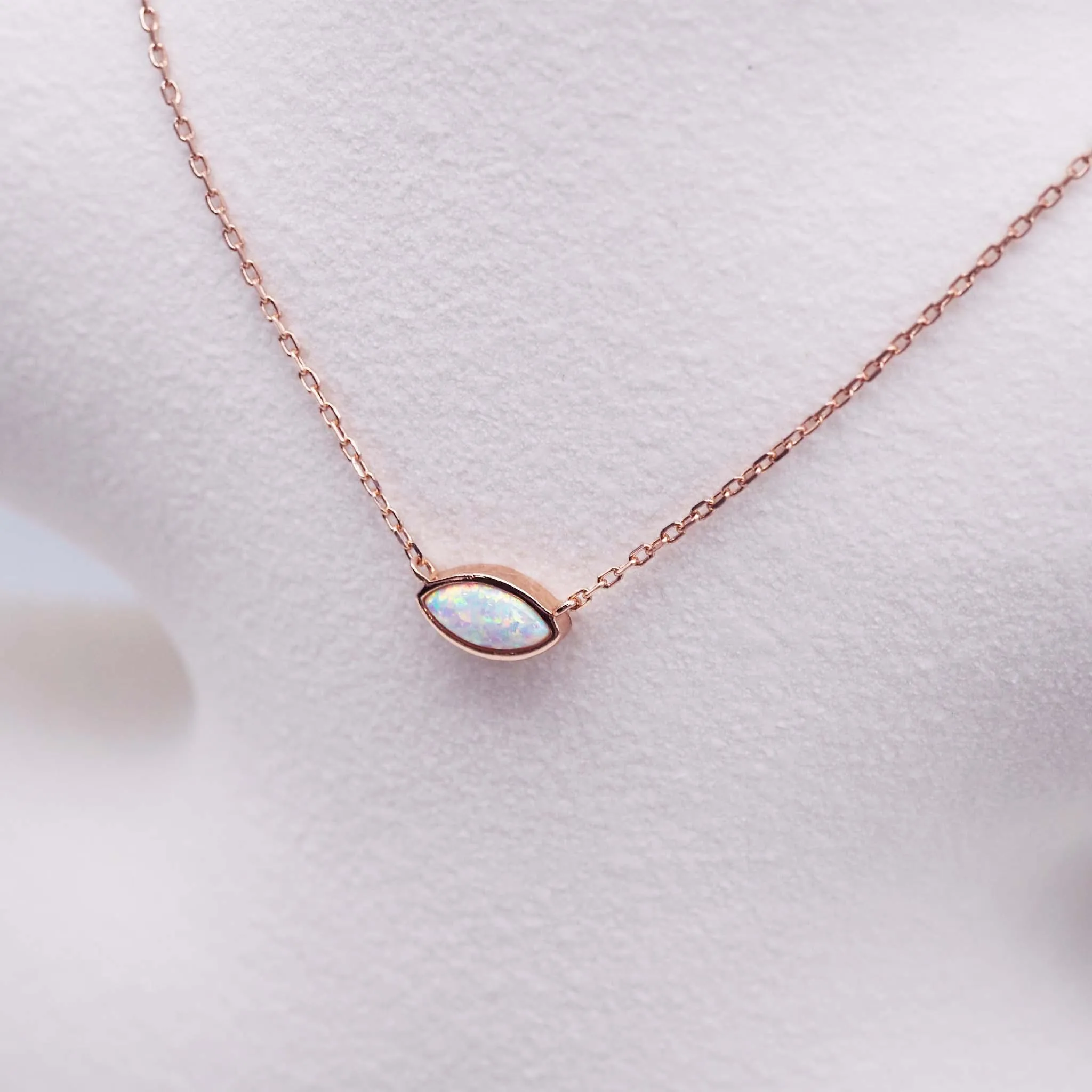 Rose Gold Opal Necklace