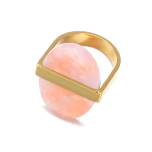 Rose Pink Round Shaped U Model Gold Rings JLTR0388