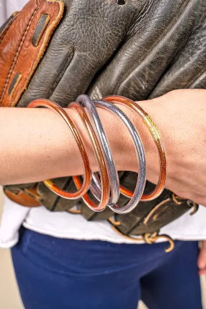 SALE 75% OFF! Refuse To Lose Burnt Orange and Blue Glitter Jelly Tube Bracelet Set