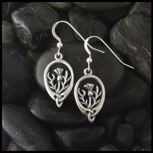 Scottish Thistle Earrings in Silver