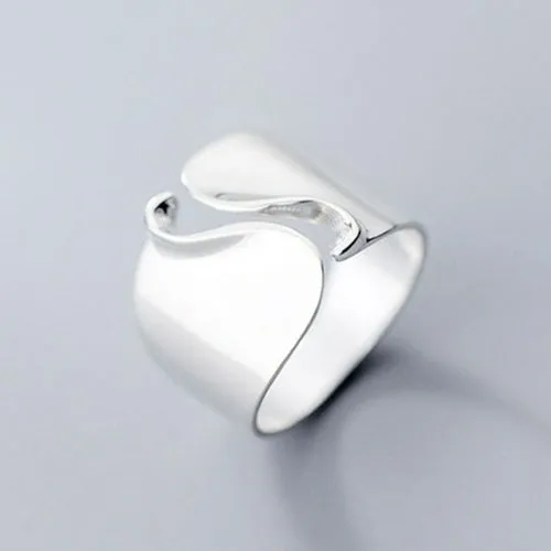 Simple Silver Color Feather Dolphin Adjustable Ring Exquisite