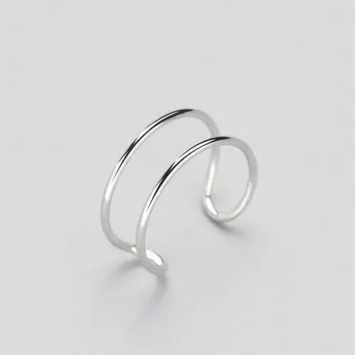 Simple Silver Color Feather Dolphin Adjustable Ring Exquisite