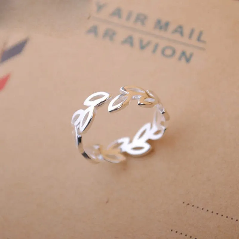 Simple Silver Color Feather Dolphin Adjustable Ring Exquisite