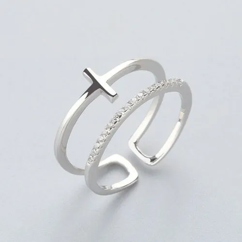 Simple Silver Color Feather Dolphin Adjustable Ring Exquisite