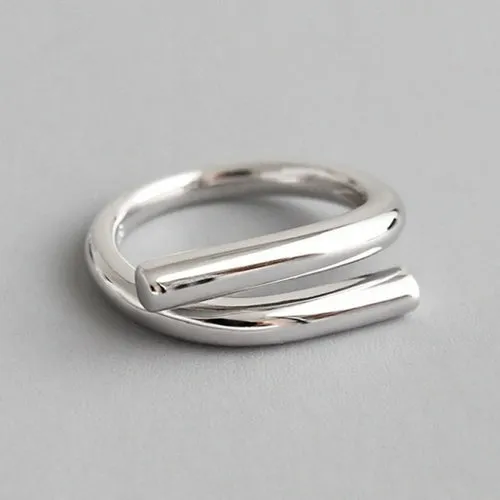 Simple Silver Color Feather Dolphin Adjustable Ring Exquisite