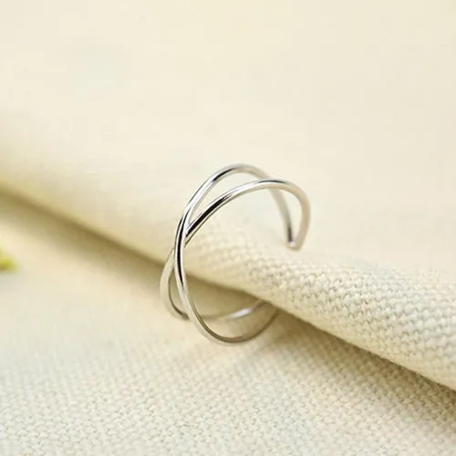 Simple Silver Color Feather Dolphin Adjustable Ring Exquisite