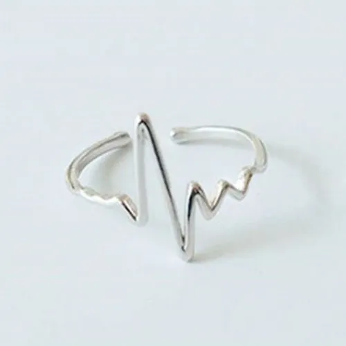 Simple Silver Color Feather Dolphin Adjustable Ring Exquisite