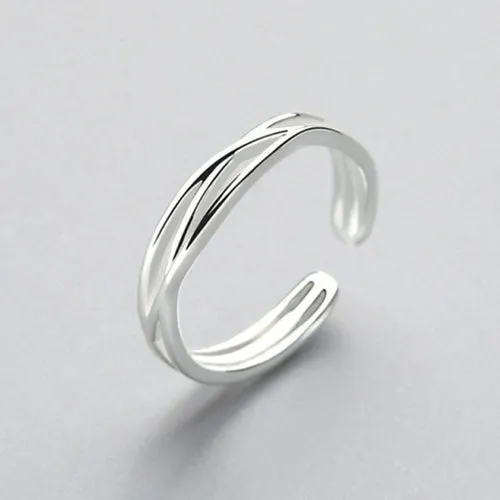 Simple Silver Color Feather Dolphin Adjustable Ring Exquisite