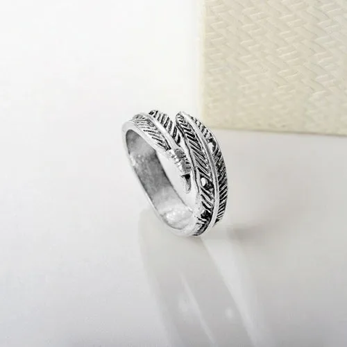 Simple Silver Color Feather Dolphin Adjustable Ring Exquisite