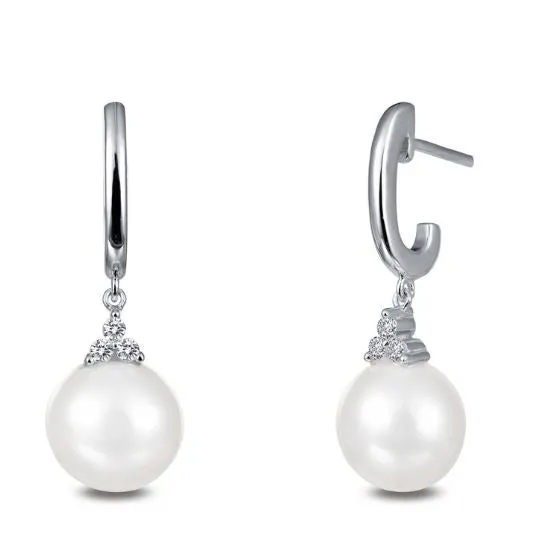 Simulated Diamond Pearl Earrings E0259PLP