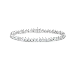 Slanted Pear Shape Diamond Tennis Bracelet (9.50 ct.) in 18K Gold