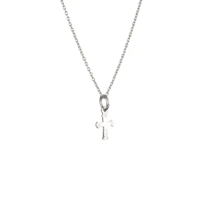 Small Cross Necklace, Sterling Silver