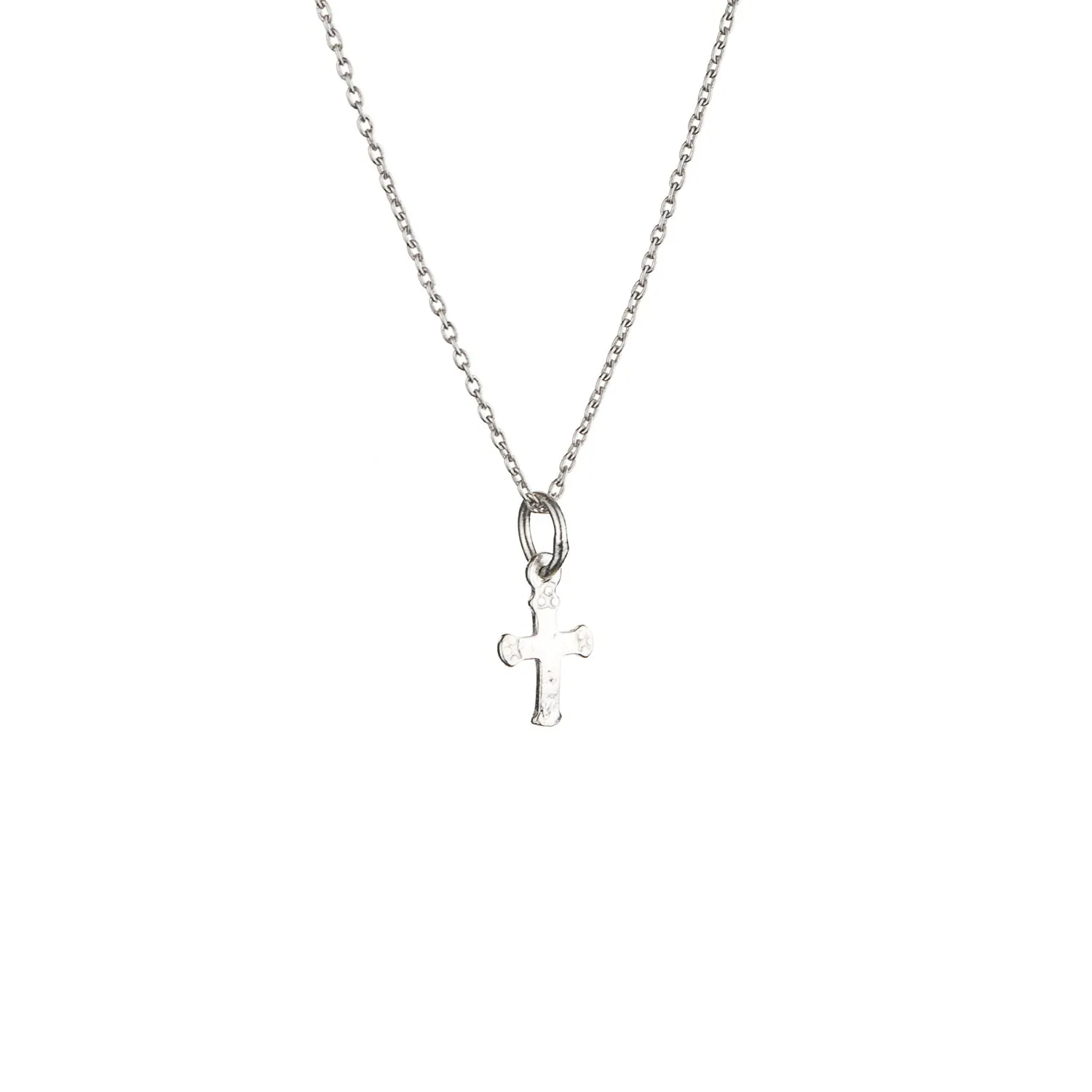 Small Cross Necklace, Sterling Silver