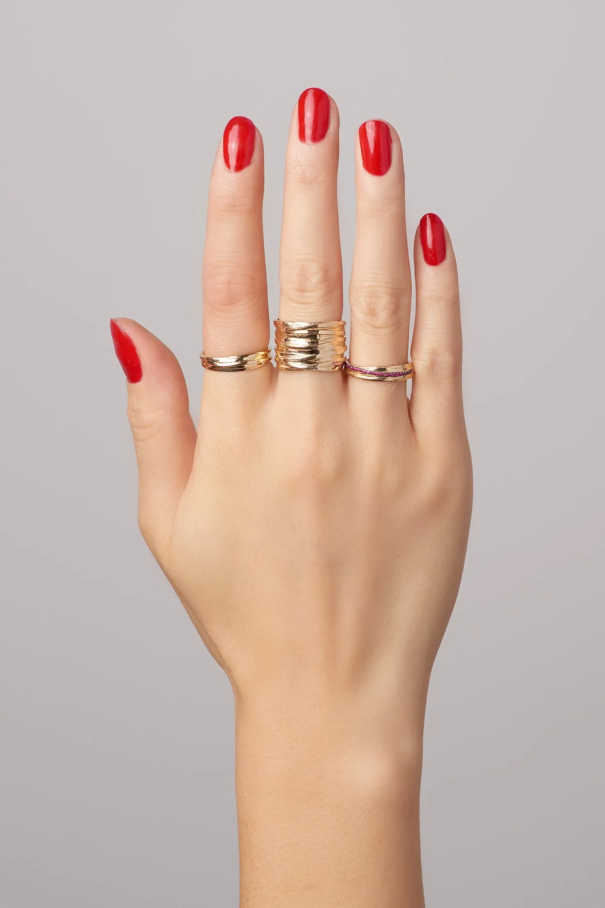 Small Ruby Fettuccine Ring - In Stock