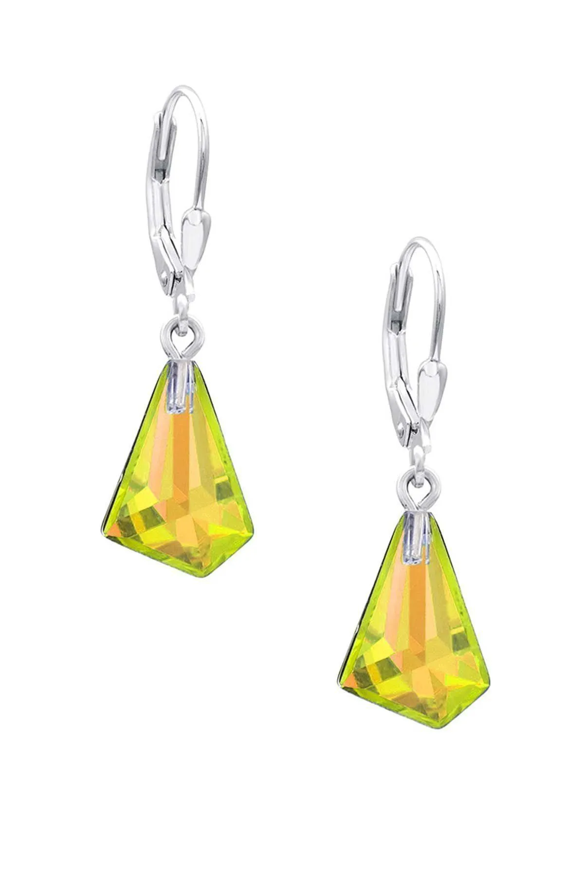 Small Triangle Glacier Crystal Earrings