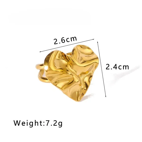 Smush Heart Gold Ring JLTR0445